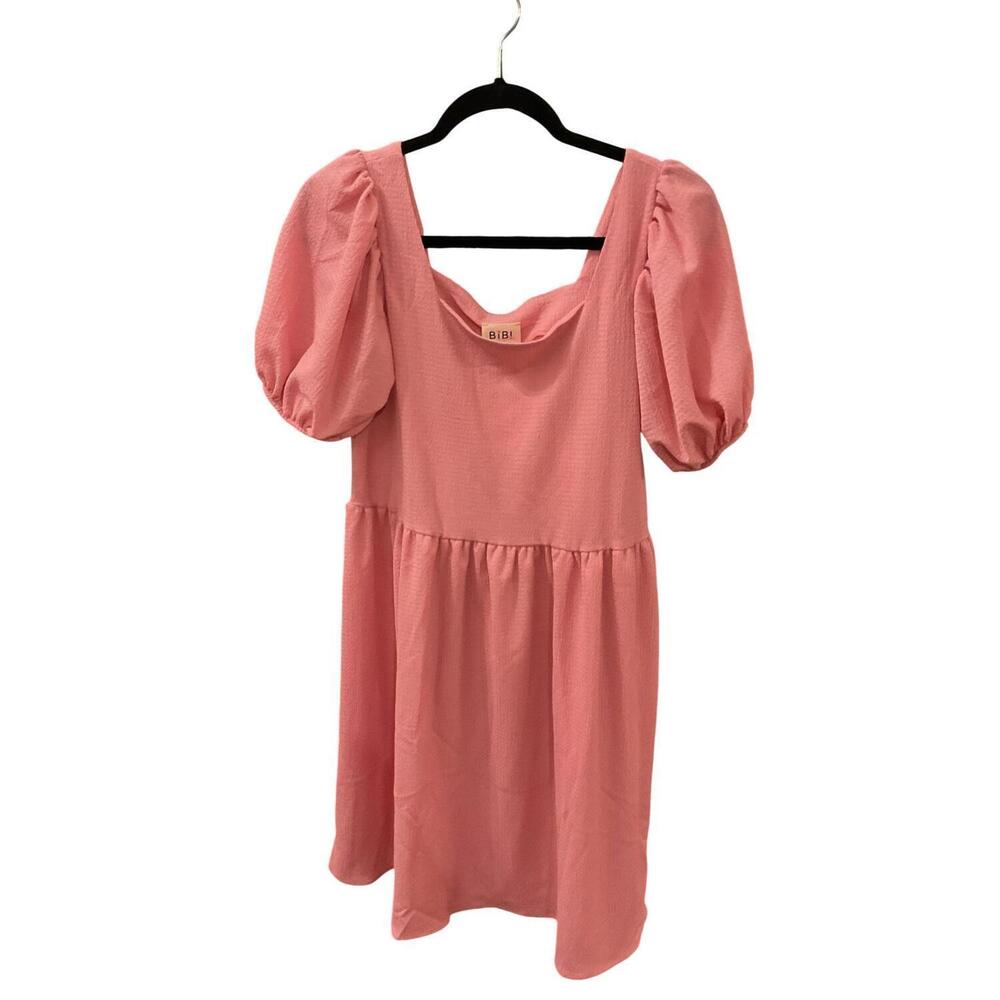 NEW BIBI women's squareneck mini dress in pink